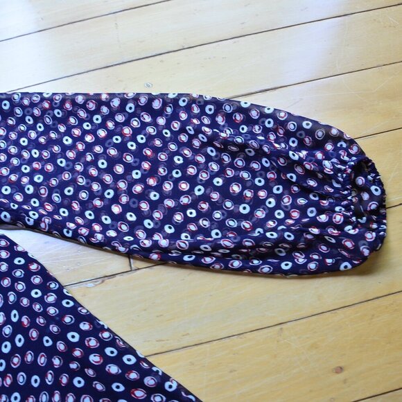 Diane Von Furstenberg Saylor Silk Georgette Blouse Size 2 - Picture 7 of 11